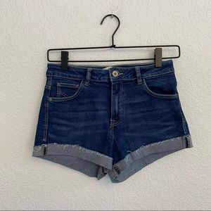 ZARA Women’s Size 2 Blue Medium Wash Cuffed Denim Jean Short